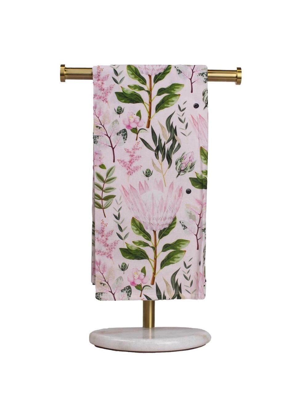 Pair of Secret Garden Hand Towels White/Pink 20x28